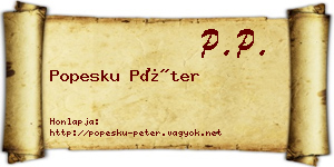 Popesku Péter névjegykártya