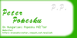 peter popesku business card